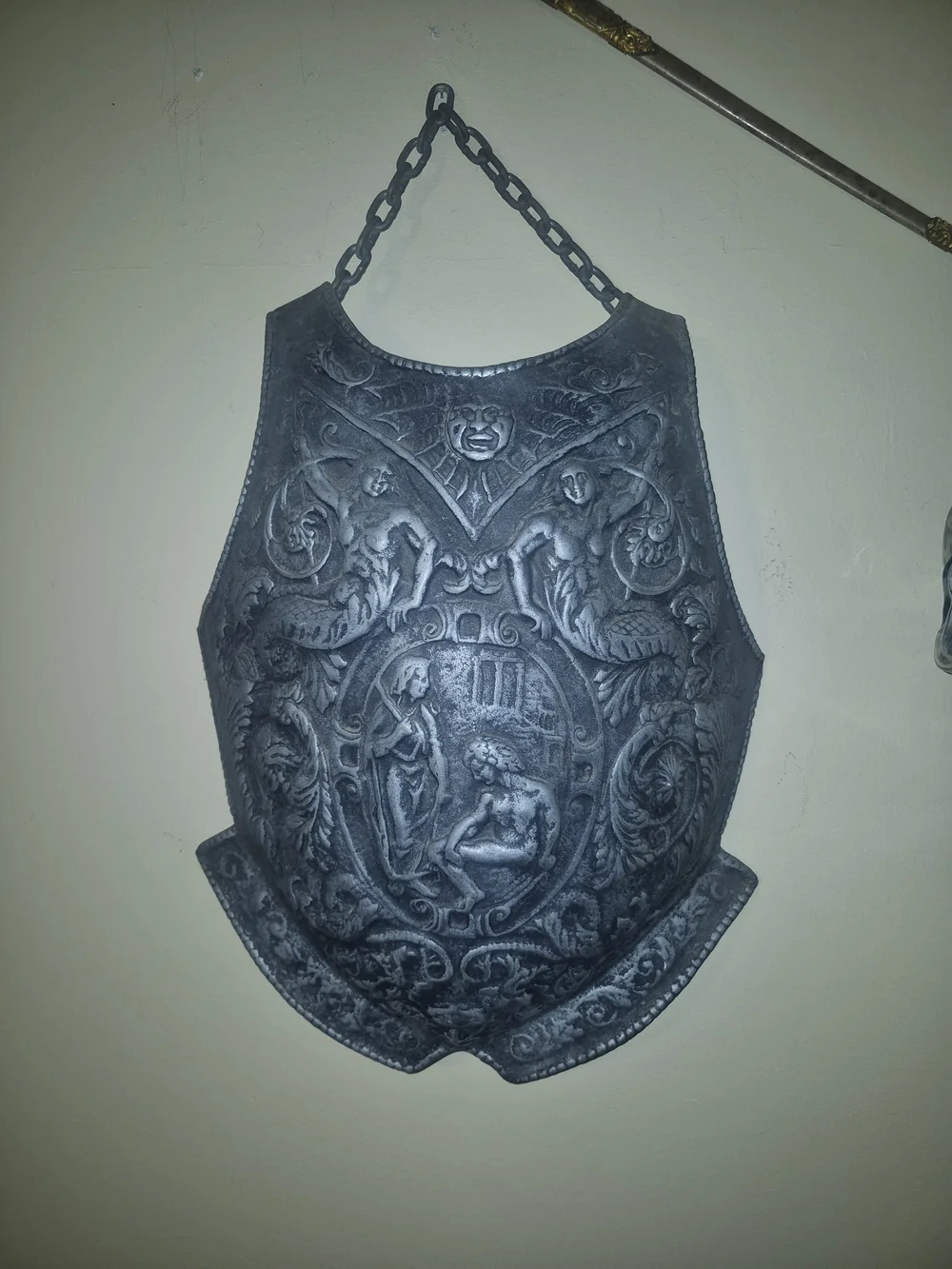 Vintage 1969 Whitehall Cast Aluminum Knight Medieval Breastplate Wall Decor